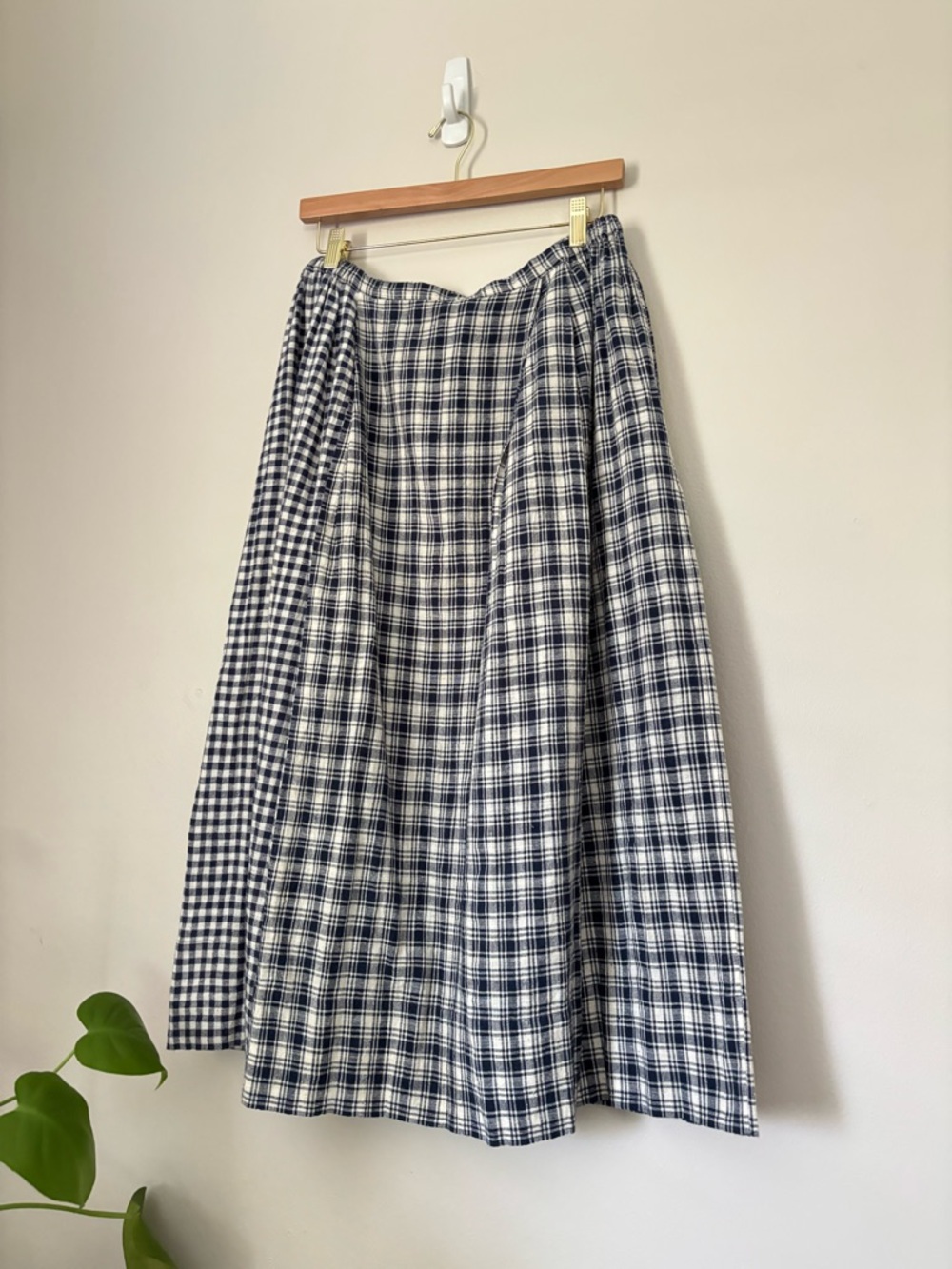 INJIRI Madras Cotton Midi Skirt